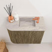 Mondiaz JOYA-DLUX 51.6cm toiletmeubel - ronding links kleur Dusk - Wastafel FAYE positie Rechts 1 kraangat kleur Glace. SW1423159