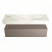 MONDIAZ ALAN - DLUX Ensemble de meuble de salle de bains - 130cm - meuble bas - Smoke - 2 tiroirs - lavabo suspendu - vasque à droite - 0 trous de robinet - Frappe SW804811