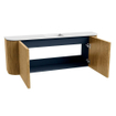 Mondiaz JOYA 113.2cm toiletmeubel - ronding links en rechts kleur Oak - Wastafel FAYE positie Midden 1 kraangat kleur Talc. SW1421171