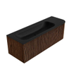 MONDIAZ KURVE meuble de salle de bains 135cm avec module 25 R couleur noyer avec 1 tiroir et 1 porte. Lavabo BIG MEDIUM gauche 1 trou de robinet Urban. SW1138509