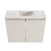 MONDIAZ TURE-DLUX Meuble toilette - 60cm - Linen - EDEN - vasque Glace - position centrale - 1 trou de robinet SW1103368