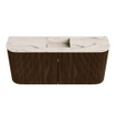 Mondiaz JOYA-DLUX 93.2cm toiletmeubel - ronding links en rechts kleur Walnut - Wastafel FAYE positie Midden 1 kraangat kleur Nata. SW1424537