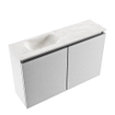 MONDIAZ TURE-DLUX Meuble toilette - 80cm - Plata - EDEN - vasque Ostra - position gauche - sans trou de robinet SW1104994