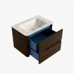 Mondiaz CIRO-DLUX Meuble de salle de bains ensemble - 70x45x50cm - Lavabo solid surface Ostra - 1 vasque au milieu - 1 trou de robinet - 2 tiroirs - Noyer SW1530362
