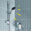 GROHE Vitalio Comfort 110 Ensemble barre de douche - 60cm - douchette à main carrée - 3 types de jets - flexible de douche lisse - chrome SW1028285