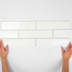 Terravito Pavero wandtegel - 7.5x30cm - Rechthoek - 8.6mm - White glans SW303631