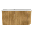 Mondiaz JOYA-DLUX 81.6cm toiletmeubel - ronding rechts kleur Oak - Wastafel FAYE positie Links Zonder kraangat kleur Opalo. SW1422177
