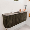 Mondiaz JOYA-DLUX Meuble de salle de bains 103,2cm - arrondis gauche et droite couleur Shadow - Vasque FAYE position Milieu 1 trou de robinet couleur Oza SW1425096