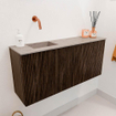 Mondiaz JOYA-DLUX 90cm toiletmeubel - kleur Walnut - Wastafel FAYE positie Links Zonder kraangat kleur Saba. SW1424652