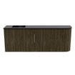 Mondiaz JOYA 111.6cm meuble de salle de bains - arrondi droit couleur Shadow - Vasque FAYE position Gauche 1 trou de robinet couleur Urban SW1421523