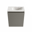 MONDIAZ TURE-DLUX Meuble toilette - 40cm - Smoke - EDEN - vasque Ostra - position droite - sans trou de robinet SW1105153