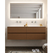 Mondiaz VICA ensemble de meuble de salle de bain - 150cm - meuble sous-vasque reposant - 4 tiroirs - lavabo cloud double - sans trou de robinet version XL 60cm de haut SW1090148