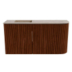 Mondiaz JOYA-DLUX Meuble de toilette 81,6cm - arrondi droit couleur Ruby - Lavabo FAYE position gauche sans trou de robinet couleur Arena SW1425312
