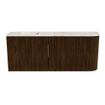 Mondiaz JOYA-DLUX 101.6cm meuble de salle de bains - arrondi droit couleur Noyer - Vasque FAYE position Gauche 1 trou de robinet couleur Frappe SW1422296