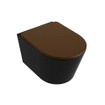 MONDIAZ LAVIE WC suspendu - 36x53cm - sans bride - Rust (marron) - softclose - quick-release - abattant WC - Urban (noir) SW1208708