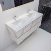 Mondiaz VICA Meuble Carrara avec 2 tiroirs 120x50x45cm vasque Cloud double gauche et droite 2 trous de robinet SW410324