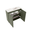 MONDIAZ TURE-DLUX Meuble toilette - 60cm - Army - EDEN - vasque Frappe - position droite - sans trou de robinet SW1102663