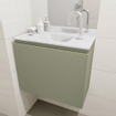 MONDIAZ OLAN Kit lave-mains - 60x30x40cm - 1 trou de robinet - 1 tiroir - armée mate - lavabo centré - Acrylique Blanc SW473316