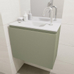Mondiaz OLAN Meuble lave-mains 60x30x40cm 1 trou de robinet 1 tiroir Army mat avec lavabo LEX Centre Solid Surface Blanc SW473316