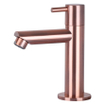 Differnz Cleo Set lave-mains 30x30x10cm 1 trou avec robinet droit et siphon + bonde cuivre rose Quart de rond Béton Gris foncé SW373197