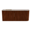 Mondiaz JOYA-DLUX Meuble de salle de bains 101.6cm - arrondi droit couleur Ruby - Vasque FAYE position Gauche 1 trou de robinet couleur Arena SW1425303