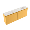 MONDIAZ TURE-DLUX Meuble toilette - 120cm - Ocher - EDEN - vasque Frappe - position droite - sans trou de robinet SW1102875