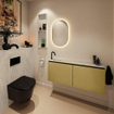 MONDIAZ TURE-DLUX Meuble toilette - 120cm - Oro - EDEN - vasque Opalo - position gauche - 1 trou de robinet SW1104455