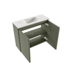 MONDIAZ TURE-DLUX Meuble toilette - 60cm - Army - EDEN - vasque Ostra - position centrale - sans trou de robinet SW1104680