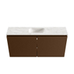 MONDIAZ TURE-DLUX Meuble toilette - 100cm - Rust - EDEN - vasque Ostra - position centrale - sans trou de robinet SW1105065