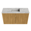 Mondiaz JOYA-DLUX Meuble de salle de bains 70cm - couleur Oak - Vasque FAYE position Milieu Sans trou de robinet couleur Glace SW1421960