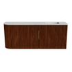 Mondiaz JOYA-DLUX Meuble de salle de bains 101,6cm - arrondi gauche couleur Ruby - Vasque FAYE position Droite Sans trou de robinet couleur Opalo SW1423745