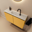 MONDIAZ TURE-DLUX Meuble toilette - 80cm - Ocher - EDEN - vasque Opalo - position centrale - 1 trou de robinet SW1104425