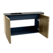 Mondiaz JOYA-DLUX Meuble de toilette 81,6cm - arrondi droit couleur Dusk - Vasque FAYE position Gauche 1 trou de robinet couleur Lava. SW1423248