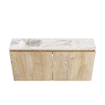 MONDIAZ TURE-DLUX 100cm toiletmeubel Washed Oak. EDEN wastafel Frappe positie links. Met 1 kraangat. SW1103082