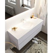 Mondiaz VICA ensemble de meuble de salle de bain - 120cm - meuble sous-vasque cale - 2 tiroirs - lavabo moon milieu - 1 trou de robinet - miroir LED - version XL 60cm haut SW1097829