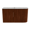 Mondiaz JOYA-DLUX 71.6cm toiletmeubel - ronding rechts kleur Ruby - Wastafel FAYE positie Links Zonder kraangat kleur Glace. SW1423621