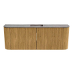 Mondiaz JOYA-DLUX 113.2cm toiletmeubel - ronding links en rechts kleur Oak - Wastafel FAYE positie Midden Zonder kraangat kleur Oza. SW1424163