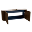 Mondiaz JOYA-DLUX Meuble de salle de bains 113.2cm - arrondis gauche et droite couleur Noyer - Vasque FAYE position Milieu Sans trou de robinet couleur Saba SW1424727