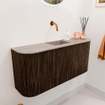 Mondiaz JOYA-DLUX 93.2cm toiletmeubel - ronding links en rechts kleur Walnut - Wastafel FAYE positie Midden Zonder kraangat kleur Saba. SW1424693