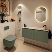 MONDIAZ TURE-DLUX Meuble toilette - 120cm - Army - EDEN - vasque Ostra - position droite - 1 trou de robinet SW1104723