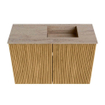 Mondiaz JOYA-DLUX 60cm toiletmeubel - kleur Oak - Wastafel FAYE positie Rechts Zonder kraangat kleur Saba. SW1424164