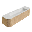 MONDIAZ KURVE-DLUX 170cm Meuble salle de bain avec module 25 G et D - couleur Oak - 1 tiroir - 2 portes - vasque BIG LARGE centre - sans trou de robinet - couleur Opalo SW1137567