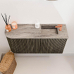 Mondiaz JOYA-DLUX 81.6cm toiletmeubel - ronding links kleur Shadow - Wastafel FAYE positie Rechts 1 kraangat kleur Oza. SW1425064