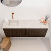 Mondiaz JOYA-DLUX 100cm toiletmeubel - kleur Walnut - Wastafel FAYE positie Links Zonder kraangat kleur Ostra. SW1422629