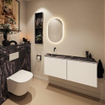 MONDIAZ TURE-DLUX Meuble toilette - 120cm - Talc - EDEN - vasque Lava - position gauche - sans trou de robinet SW1103628