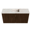 Mondiaz JOYA-DLUX 80cm meuble de salle de bains - couleur Walnut - Vasque FAYE position Milieu Sans trou de robinet couleur Frappe. SW1422283