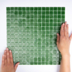 La Mosaic Factory Amsterdam carreau mosaïque - 32,2x32,2cm - carrelage mural et de sol - Carré - Verre Vert Foncé Mat SW62104