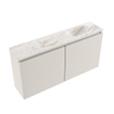 MONDIAZ TURE-DLUX Meuble WC 100 cm Linen. Lavabo EDEN Frappe position droite. Sans trou de robinet. SW1102860