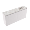 MONDIAZ TURE-DLUX Meuble toilette - 100cm - Cale - EDEN - vasque Glace - position droite - sans trou de robinet SW1103188