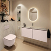 MONDIAZ TURE-DLUX Meuble toilette - 120cm - Rosee - EDEN - vasque Opalo - position centrale - sans trou de robinet SW1104534